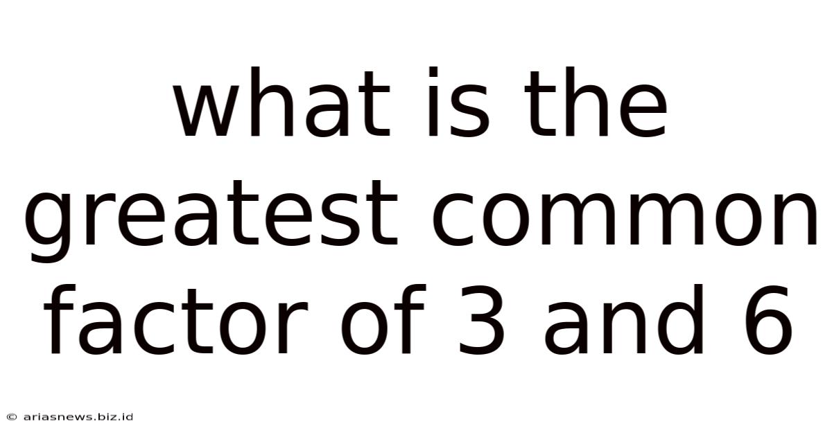 What Is The Greatest Common Factor Of 3 And 6