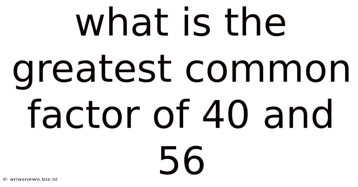 What Is The Greatest Common Factor Of 40 And 56