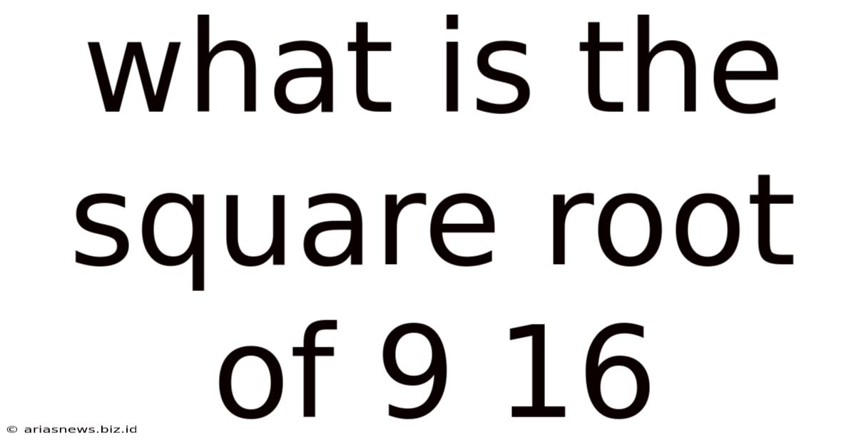 What Is The Square Root Of 9 16