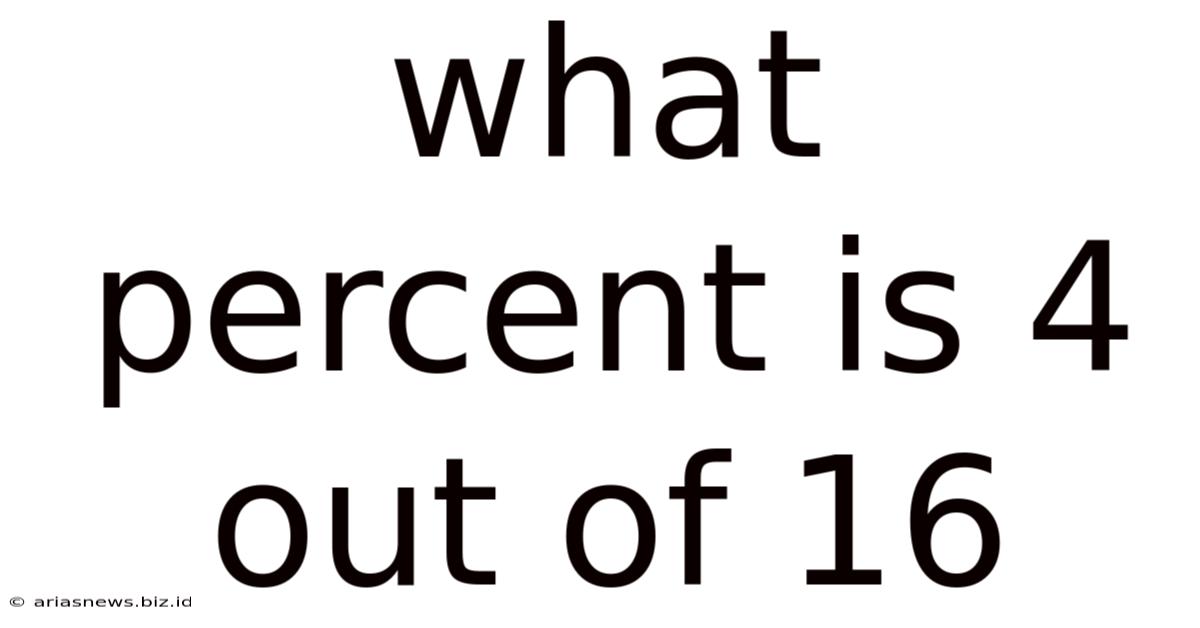 What Percent Is 4 Out Of 16