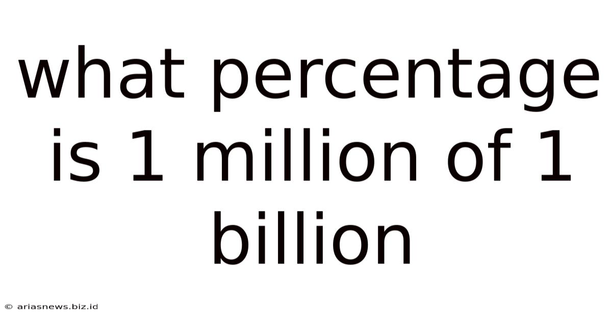 What Percentage Is 1 Million Of 1 Billion