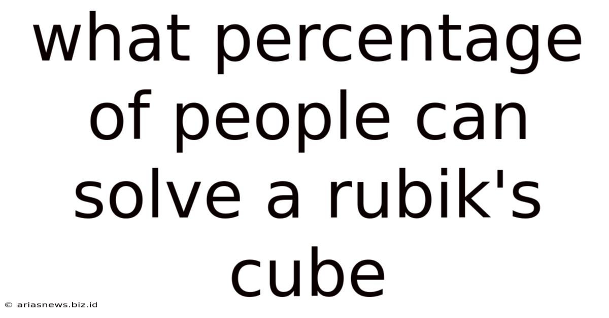 What Percentage Of People Can Solve A Rubik's Cube