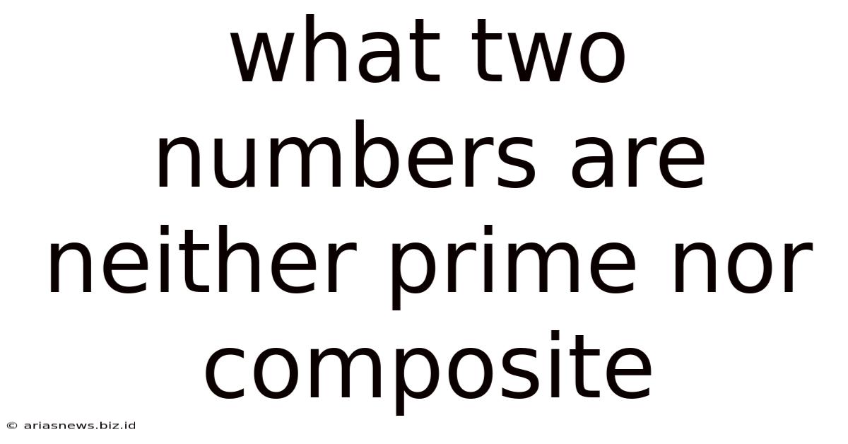 What Two Numbers Are Neither Prime Nor Composite