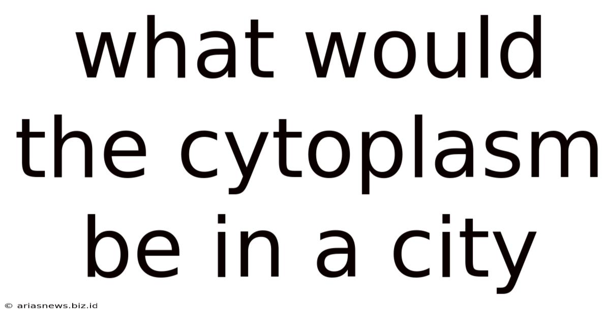 What Would The Cytoplasm Be In A City