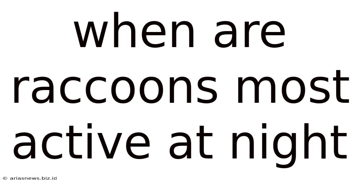 When Are Raccoons Most Active At Night
