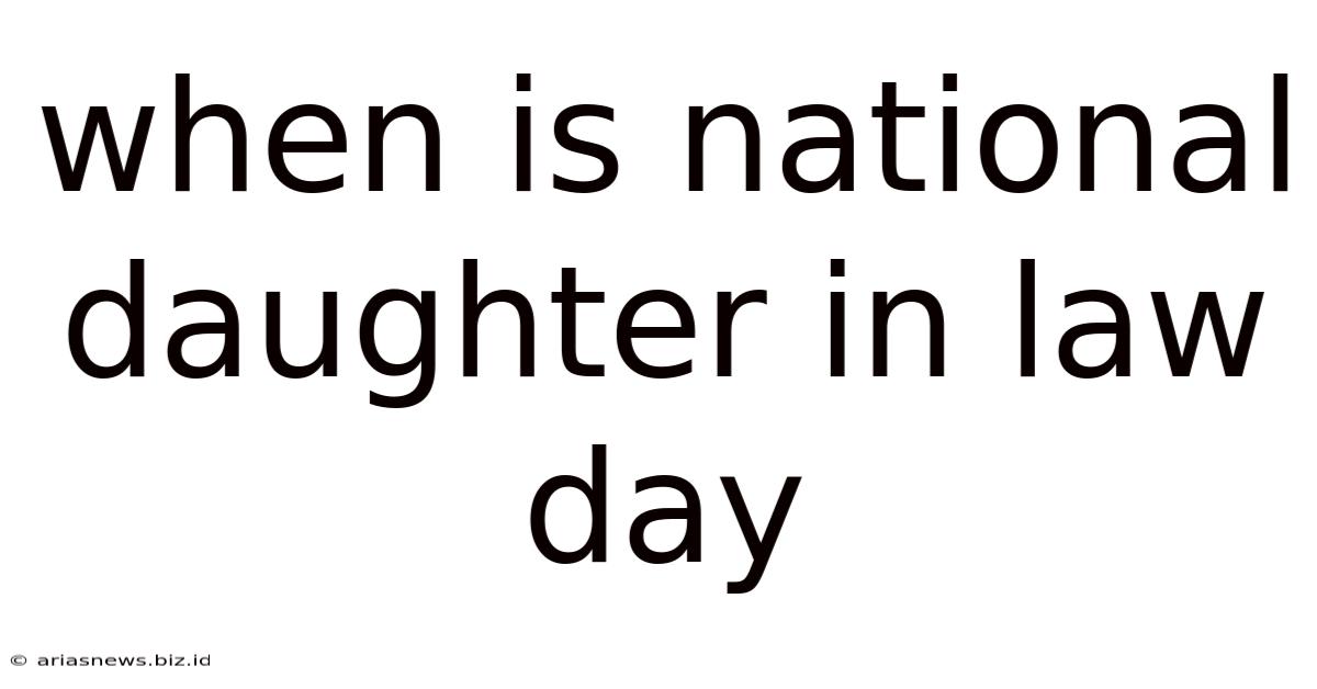 When Is National Daughter In Law Day