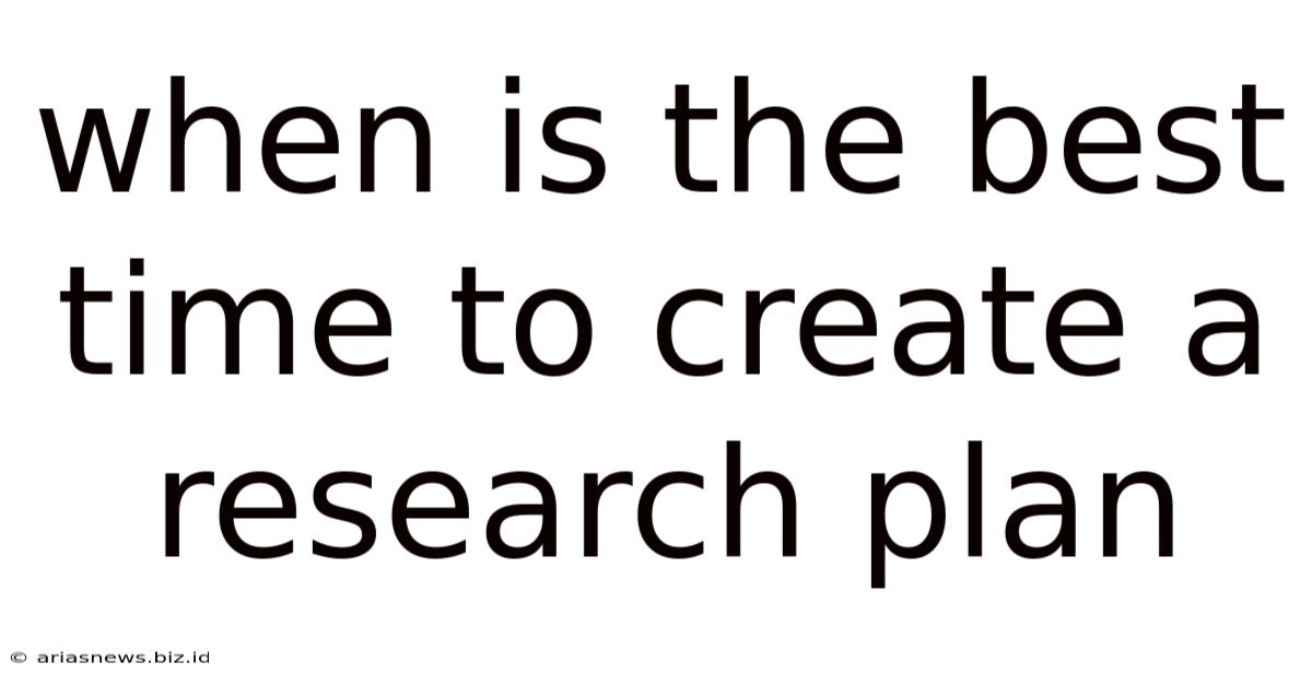When Is The Best Time To Create A Research Plan