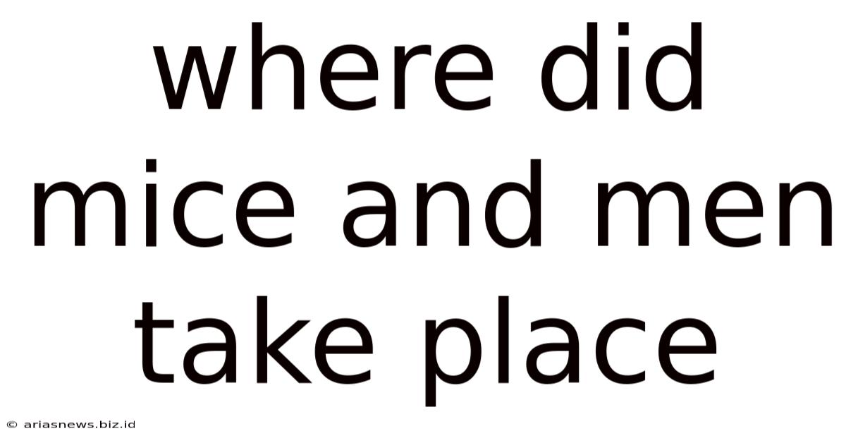 Where Did Mice And Men Take Place