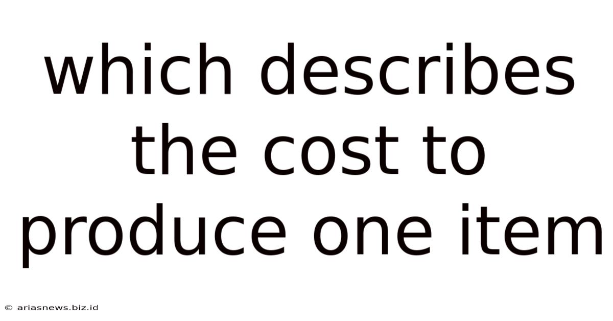 Which Describes The Cost To Produce One Item