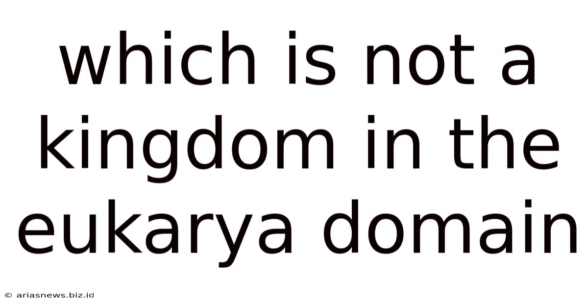 Which Is Not A Kingdom In The Eukarya Domain