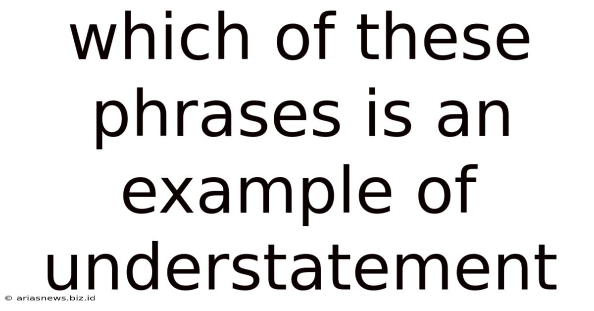Which Of These Phrases Is An Example Of Understatement