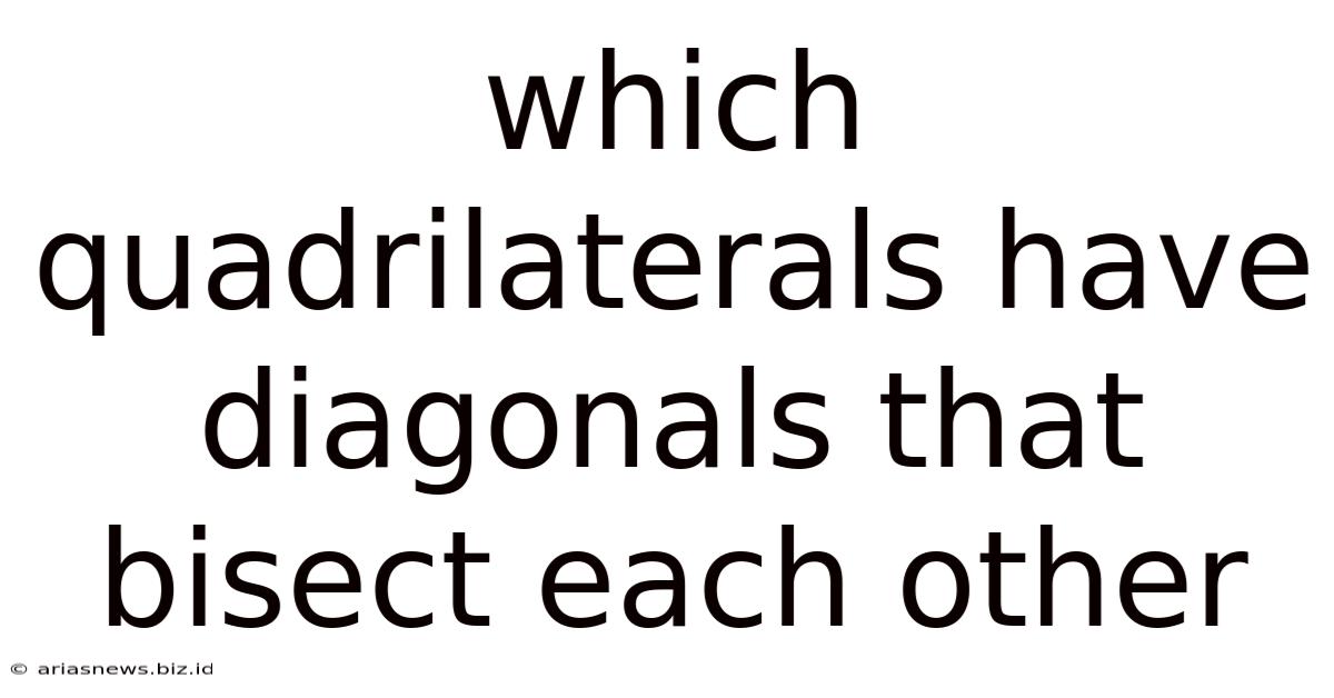 Which Quadrilaterals Have Diagonals That Bisect Each Other
