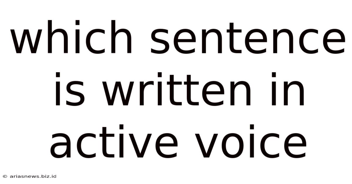 Which Sentence Is Written In Active Voice