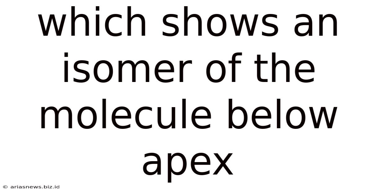 Which Shows An Isomer Of The Molecule Below Apex