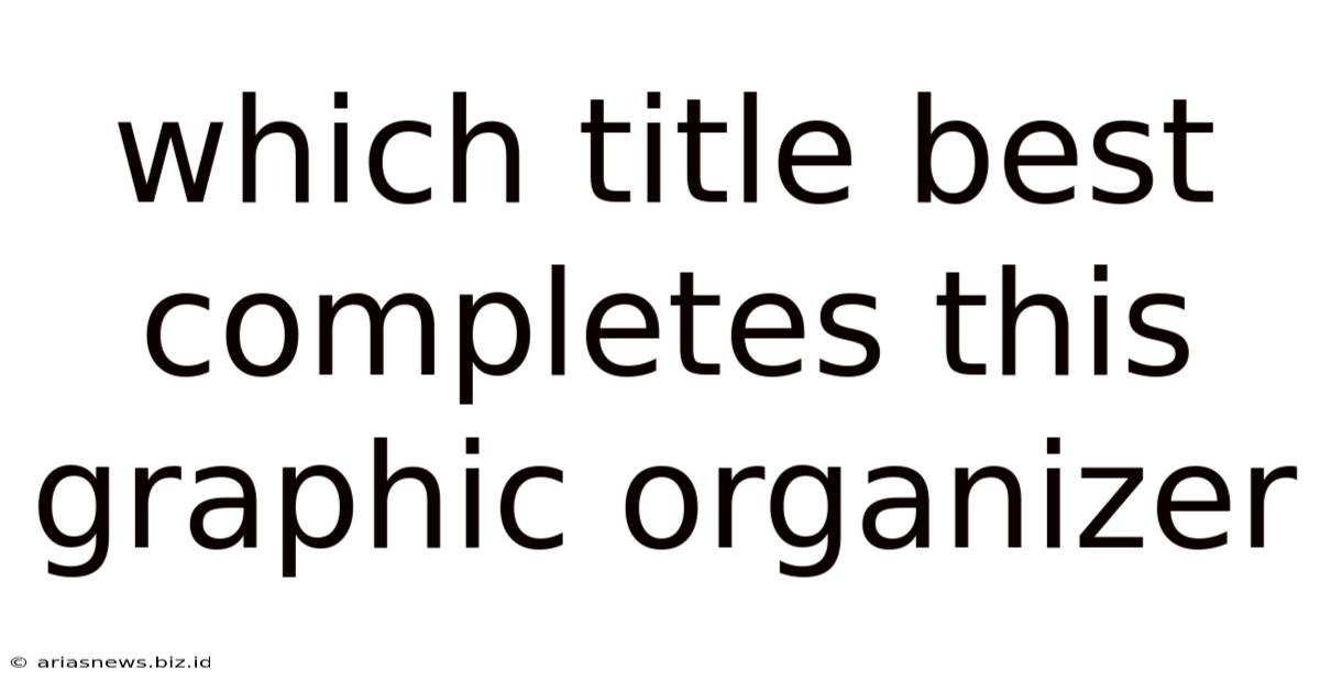 Which Title Best Completes This Graphic Organizer