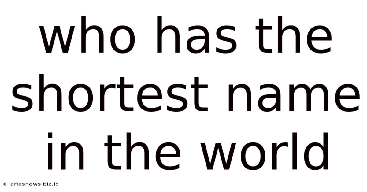 Who Has The Shortest Name In The World