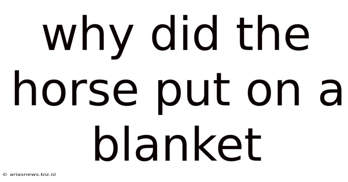 Why Did The Horse Put On A Blanket