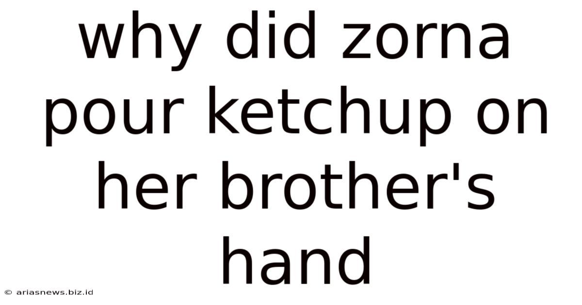 Why Did Zorna Pour Ketchup On Her Brother's Hand