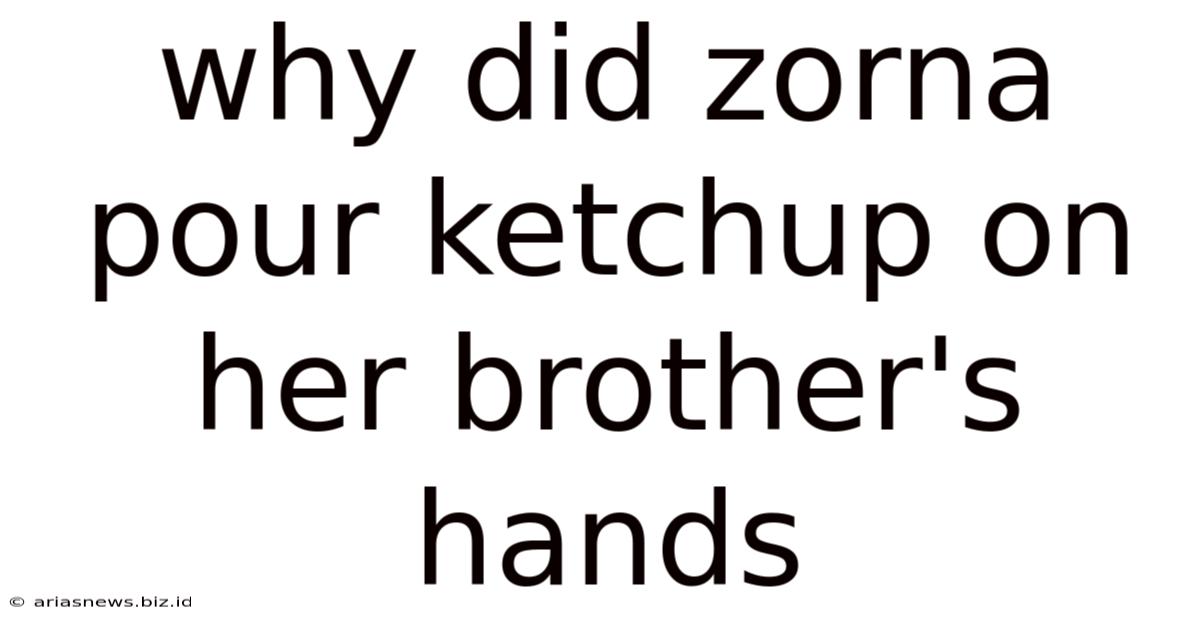 Why Did Zorna Pour Ketchup On Her Brother's Hands