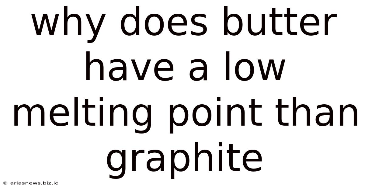Why Does Butter Have A Low Melting Point Than Graphite
