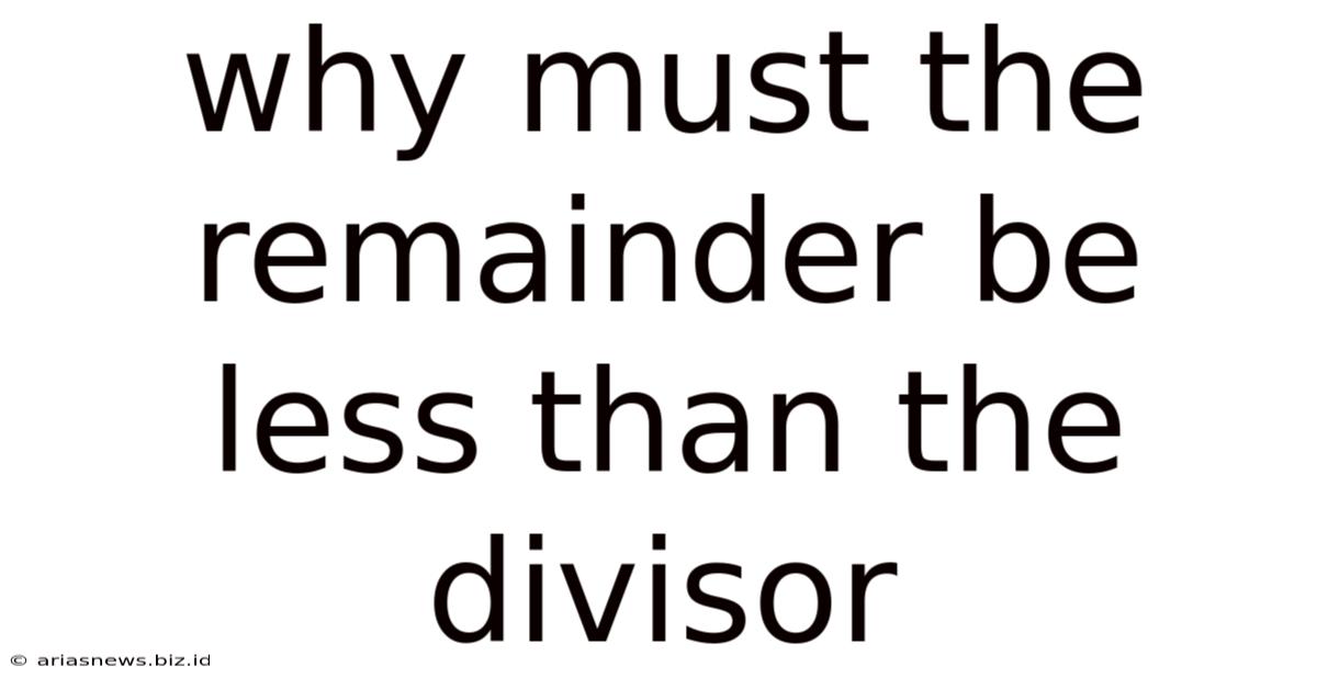 Why Must The Remainder Be Less Than The Divisor