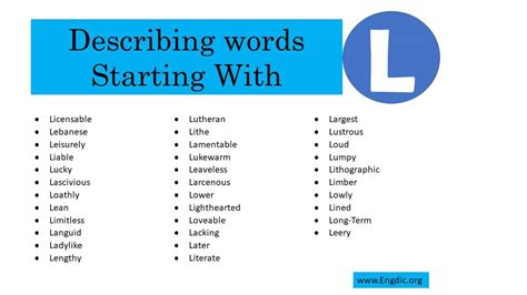 Words That Start With L To Describe Someone